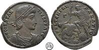 Constantius II (337-361) Maiorina Antiochia, Büste / Reitersturz-Szene, feines Portrait und hübsche Details, -