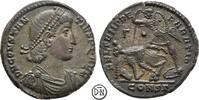 Constantius II (337-361) Maiorina Constantinopolis, Büste / Reitersturz-Szene, sehr gutes Portrait, feine Details, -