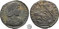 Constantius II (337-361) Maiorina Constantinopolis, Büste / Reitersturz-Szene, sehr feines Portrait, -