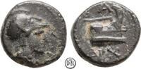Demetrios Polioketes (306/294-283) Bronze Tarsos, Kopf der Athena (oder des Königs) / Prora, hübsche Kleinbronze, -