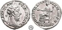 Marcus Aurelius (161-180) Denar Rom, Kopf / IVSTITIA AVG, Iustitia mit Patera, selten, Prachtexemplar, -