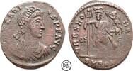 Arcadius (383-408) AE 3 Roma, Büste / VRBS ROMA FELIX, Roma m. Tropaeum, äußerst selten, -