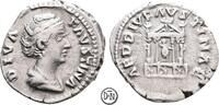 Diva Faustina Maior (+ 141 n. Chr.) Denar Roma, Büste / AED DIV FAVSTINAE, Tempel der Diva auf dem Forum Romanum, -