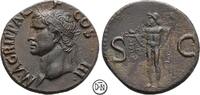 Agrippa (+ 12 v. Chr.) As Roma, unter Caligula, Kopf / Neptun, herrliches Portrait, -