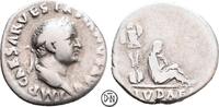 Vespasianus (69-79) Denar Roma, Judaea Capta-Serie, Kopf / IVDAEA, trauernde Judäa, gesucht, -