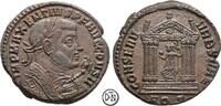 Maxentius (306-312) Follis Aquileia, Büste / Romatempel, Konsularsbüste, herrliche Details, sehr attraktiv, -