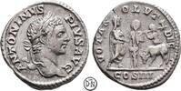 Caracalla (198/211-217) Denar Roma, Kopf / VOTA SOLVT DEC, Opferszene zur Decennalienfeier, sehr selten, -
