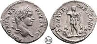 Caracalla (198/211-217) Denar Roma, Kopf / Kaiser zwischen Flussgott und Gefangenen, schöne Details, -