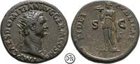 Domitianus (81-96) Dupondius Roma, Büste mit Aegis / Bonus Eventus, schöne Patina, attraktives Exemplar, -