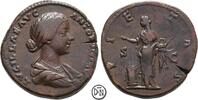 Lucilla (163-168/181) Sesterz Roma, Büste / Pietas beim Opfer, sehr hübsches, frühes Portrait, -