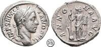 Severus Alexander (222-235) Denar Roma, Büste / Annona mit Ruder und Modius, feines Portrait, -