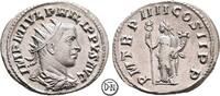 Philippus II (247-249) Antoninian Antiochia, Büste / Felicitas mit Caduceus und Füllhorn, gutes Portrait, -