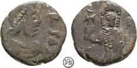 Leo I (457-474) AE 4 Münzstätte unklar, Büste / Kaiserin Verina, schöne Patina, selten, -