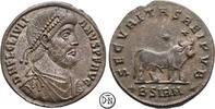 Julianus II (360/361-363) AE 1 (Doppelmaiorina) 361-363 n. Chr. Sirmium, Büste / Stier, herrliches P