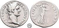 Domitian (81-96) Denar 88-89 n. Chr. Roma, Kopf / Victoria mit Zweig, äußerst selten, ss/fss
