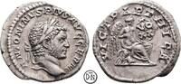 Caracalla (198/211-217) Denar 217 n. Chr. Roma, Kopf / VICT PARTHICA Victoria mit Schild, selten und