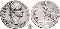 Tiberius (14-37) Denar 18-35 n. Chr. Lugdunum, Kopf / Livia auf Thron, attraktives Exemplar mit feinem Portrait, gutes ss