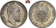 WÜRTTEMBERG 2 Mark Karl, 1864-1891. -
