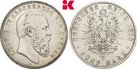 HESSEN 5 Mark R, Auflage: 8.940 Exemplare. Ludwig IV., 1877-1892. -