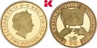 2 Pounds 2008. GROSSBRITANNIEN / IRLAND Elizabeth II, 1952-2022. Polierte Platte, Hairlines