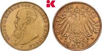 SACHSEN-MEININGEN 10 Mark 1909. Auflage: 2.000 Exemplare. Georg II., 1866-1914. Sehr schön-vorzüglich