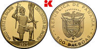 PANAMA 500 Balboas 1975, Republik. Polierte Platte im Originaletui mit Zertifikat