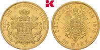 HAMBURG 20 Mark 1878. Freie und Hansestadt. Vorzüglich-Stempelglanz