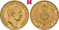 SACHSEN 10 Mark 1912. Friedrich August III., 1904-1918. Vorzüglich-Stempelglanz