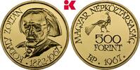 UNGARN 500 Forint 1967. Auflage: 1.000 Exemplare Volksrepublik, 1949-1989. Polierte Platte, min. berieben