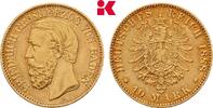 BADEN 10 Mark 1888. Friedrich I., 1852-1907. Sehr schön-vorzüglich