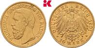 BADEN 10 Mark 1901. Friedrich I., 1852-1907. Fast vorzüglich