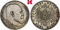 W&Uuml;RTTEMBERG 3 Mark 1916. R Wilhelm II., 1891-1918. Mattiert. Winz. Stemp... 5495,00 EUR kostenloser Versand
