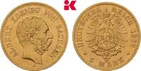 SACHSEN 5 Mark 1877. E Albert, 1873-1902. Fast vorz&uuml;glich 895,00 EUR  zzgl. 5,90 EUR Versand