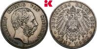 SACHSEN 5 Mark 1902 Albert, 1873-1902. Fast Stempelglanz, min. Kratzer 265,00 EUR  zzgl. 5,90 EUR Versand