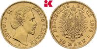 BAYERN 10 Mark 1875. Ludwig II., 1864-1886. Vorzüglich +