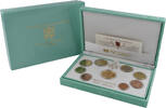 Vatikan Set von 50, 2 und 1 Euro; 50, 20, 10, 5, 2 und 1 C 2013 R, Rom. Auflage: 2.000 Exemplare. Benedikt XVI., 2005-2013. Polierte Platte in Or...
