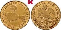 MEXIKO 8 Escudos 1869 MO, Mexiko-Stadt Republik, 1823-1864. Sehr schön-vorzüglich