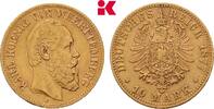 WÜRTTEMBERG 10 Mark Karl, 1864-1891. -