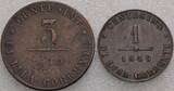 Venedig Lot: Ku.-3 und 1 Centesimo 1849 Provisorische Regierung, 1848-1849 ss, min. Kratzer