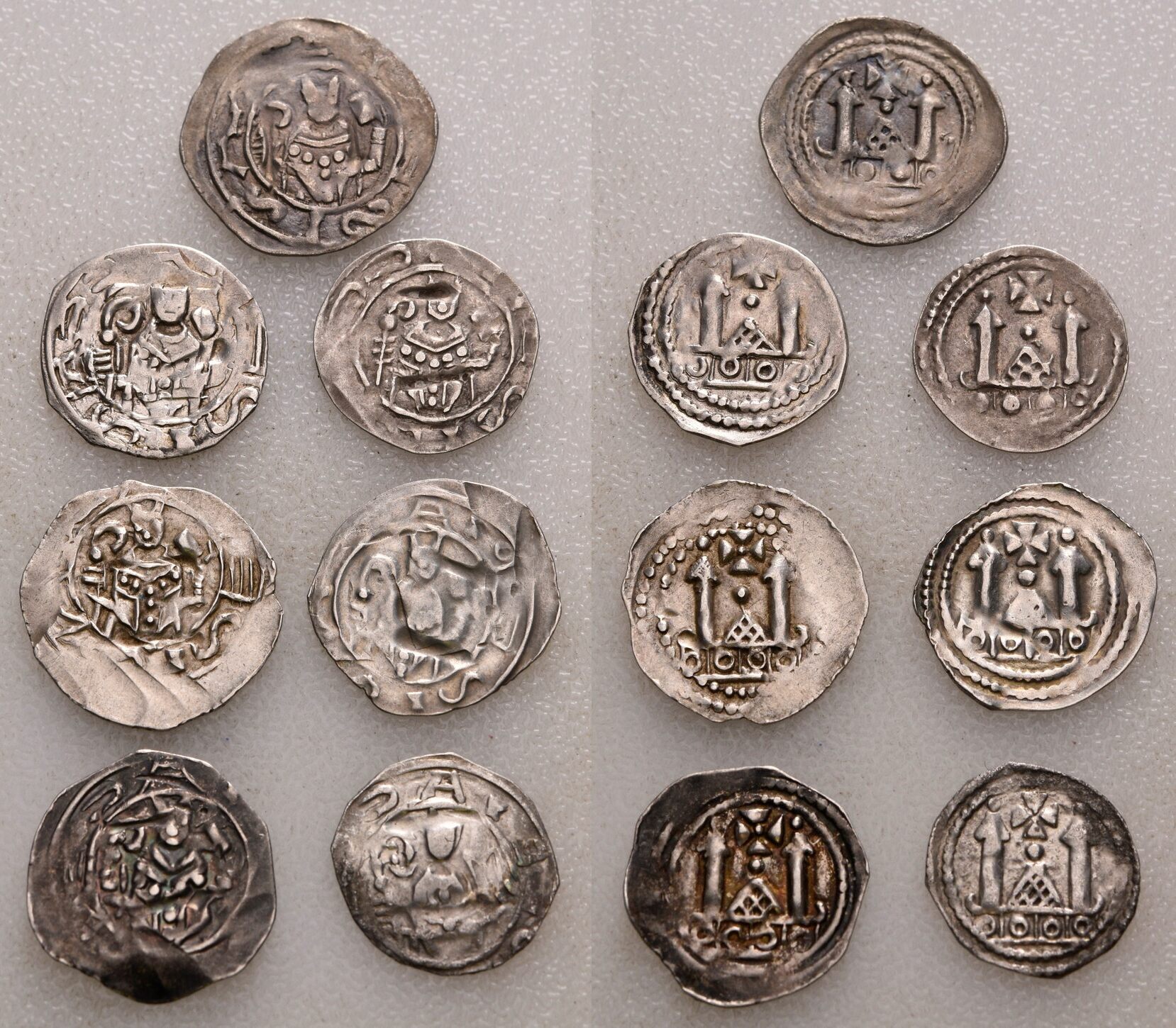 Salzburg, Erzstift Lot 7 x Pfennig Adalbert II. von Böhmen, 11681177