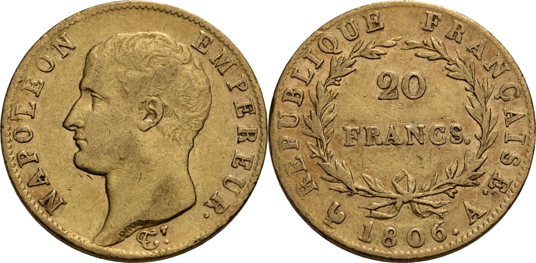 Frankreich 20 Francs A, Paris 1806 Napoléon, 18051814 ss