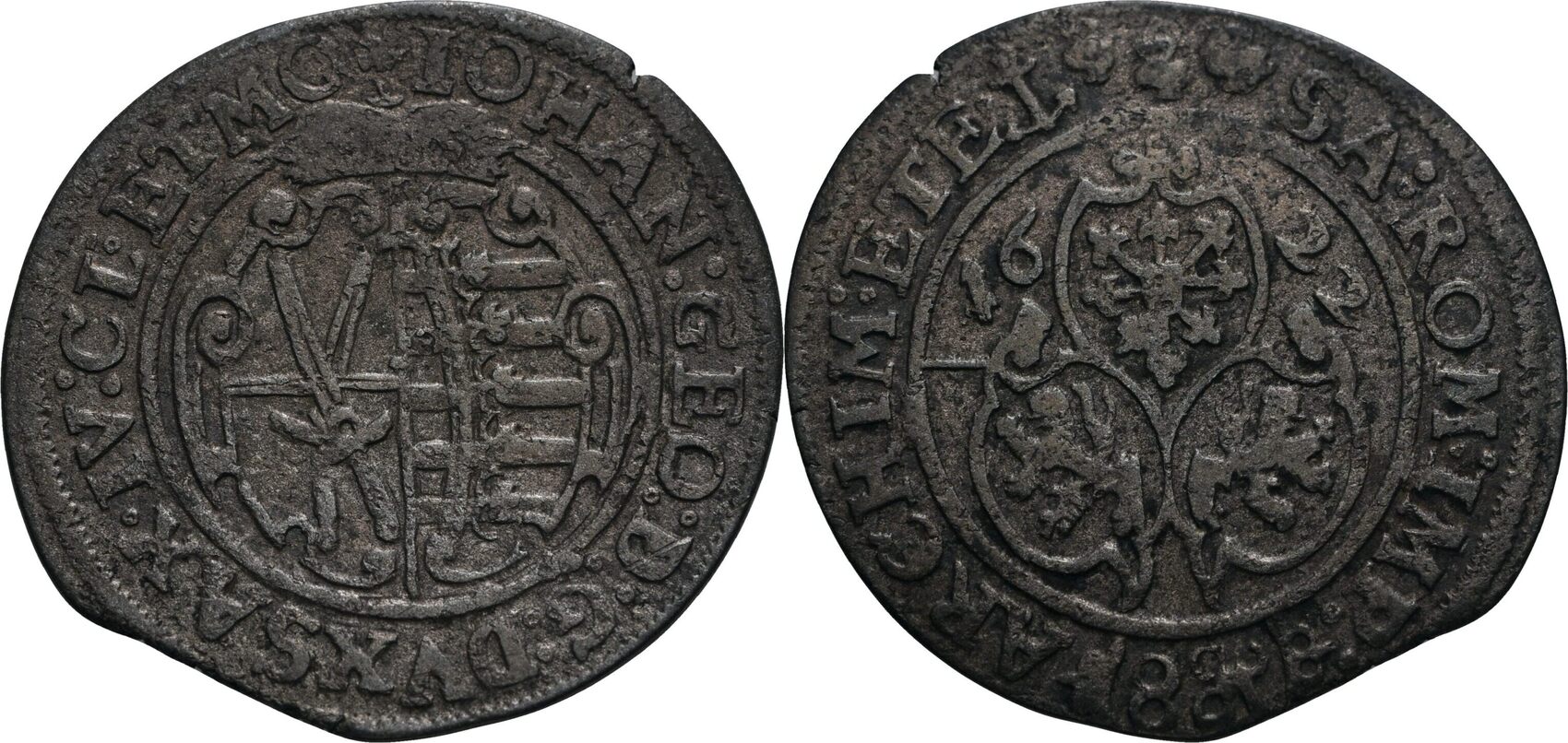 Sachsen Kipper8 Groschen, Zwickau 1622 Johann I., 16151656 ss