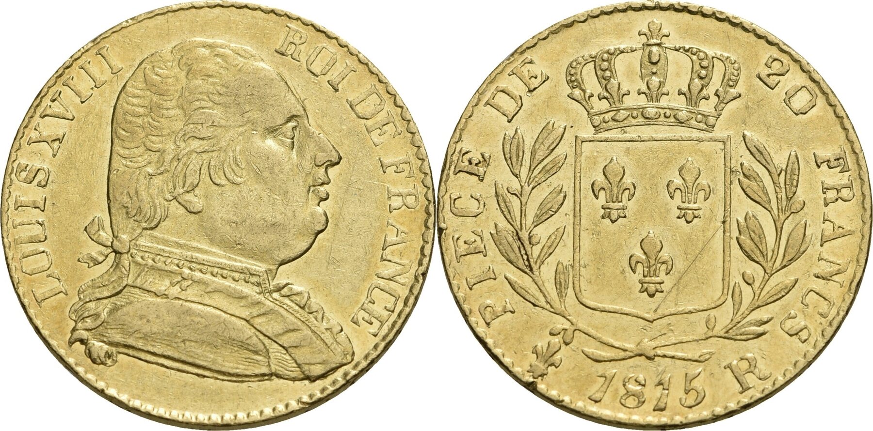 Frankreich, Königreich 20 Francs R, London 1815 Louis XVIII., 18151824