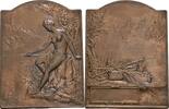 Nuditas in Nummis Bronzegußplakette , v. A. Borrel, auf die Fischerei -