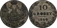 Russland 10 Groszy MW, Warschau, Prägung für Polen Nikolaus I., 1825-1855 -
