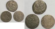 Habsburg Lot: 3 x 3 Kreuzer, Wien, Breslau, Brieg Leopold I., 1657-1704 -