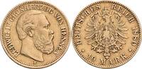 Hessen 10 Mark H, Darmstadt Ludwig IV., 1877-1892 -