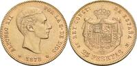 Spanien, Königreich 25 Pesetas, Madrid Alfonso XII., 1874-1885 -