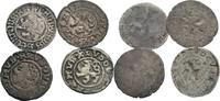 Böhmen Lot: 4 x Einseitiger Pfennig Wladislaus II. und Ludwig II.