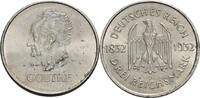 Weimarer Republik 3 Reichsmark F, Stuttgart Zum 100. Todestag Goethes -